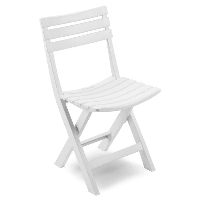 Progarden Sedia Da Giardino Birki Pieghevole Plastica Bianca