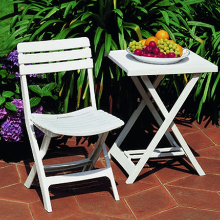 Progarden Sedia Da Giardino Birki Pieghevole Plastica Bianca