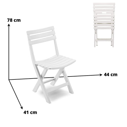 Progarden Sedia Da Giardino Birki Pieghevole Plastica Bianca