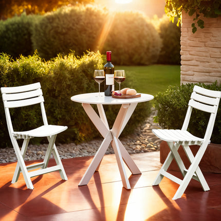 Progarden Sedia Da Giardino Birki Pieghevole Plastica Bianca Progarden