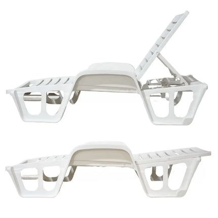 Progarden Lettino Prendisole Impilabile Fisso Relax Piscina Letto Sdraio per Mare Bianco 192x71x100h cm