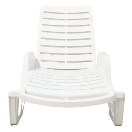 Progarden Lettino Prendisole Impilabile Fisso Relax Piscina Letto Sdraio per Mare Bianco 192x71x100h cm