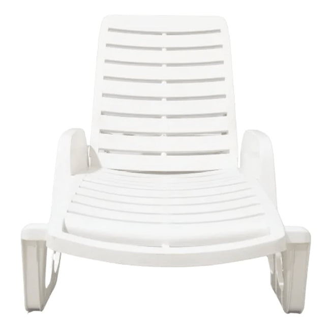 Progarden Lettino Prendisole Impilabile Fisso Relax Piscina Letto Sdraio Per Mare Bianco 192X71X100H Cm
