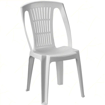 Progarden Sedia Da Giardino Impilabile Stella Sedia In Plastica Per Esterni Senza Braccioli Bianca 53X46X86H Cm