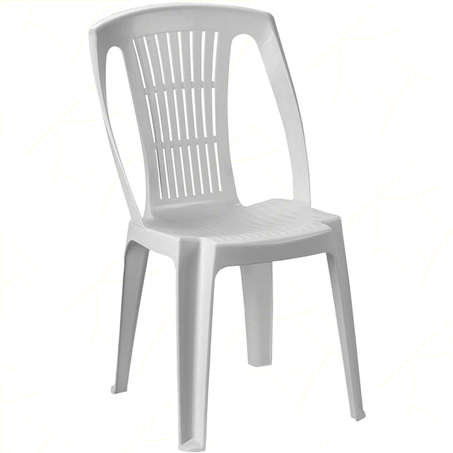 Progarden Sedia Da Giardino Impilabile Stella Sedia In Plastica Per Esterni Senza Braccioli Bianca 53X46X86H Cm