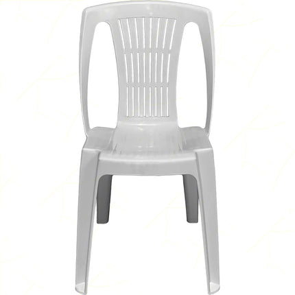Progarden Sedia Da Giardino Impilabile Stella Sedia In Plastica Per Esterni Senza Braccioli Bianca 53X46X86H Cm