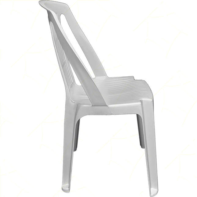 Progarden Sedia Da Giardino Impilabile Stella Sedia In Plastica Per Esterni Senza Braccioli Bianca 53X46X86H Cm