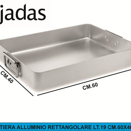Rostiera Alluminio Rettangolare Pujadas Teglia Forno Professionale Con Maniglie