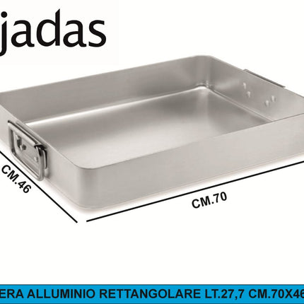 Rostiera Alluminio Rettangolare Pujadas Teglia Forno Professionale Con Maniglie