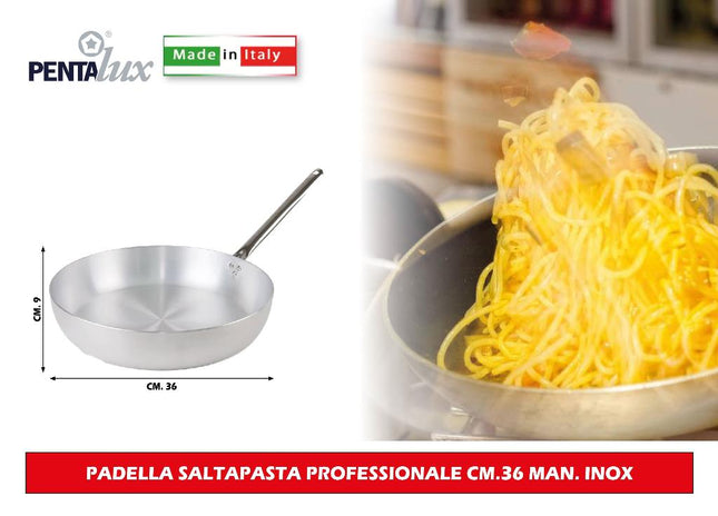 Pentalux Padella Saltapasta Professionale 36Cm | Manico Inox Pentalux