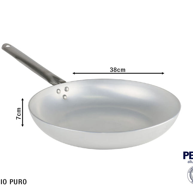 PADELLA PROFESSIONALE CM.38 PENTALUX MANICO IN ACCIAIO INOX