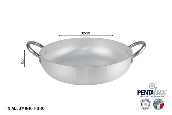 Pentalux Tegame Professionale Alto Con Maniglie Inox Per Cucina Professionale