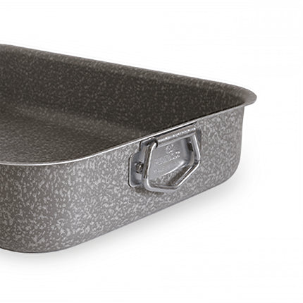 Teglia Lasagnera In Alluminio Antiaderente Cm.25X18X6H Con Maniglie Laterali - Bordo Alto, Cottura Uniforme E Lavabile In Lavastoviglie Pentalux