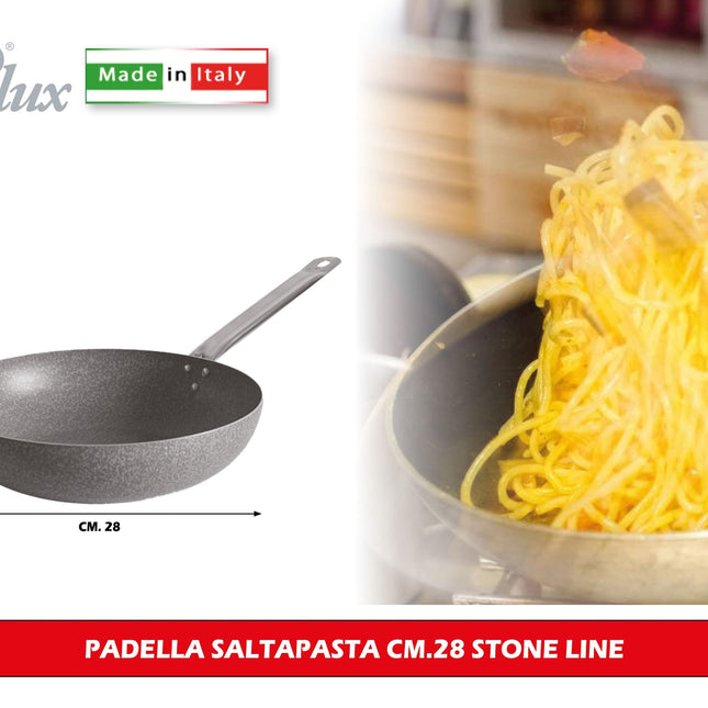 Pentalux Padella Saltapasta Stone Line In Diverse Misure - Antiaderente Effetto Pietra, Senza Pfoa E Nickel