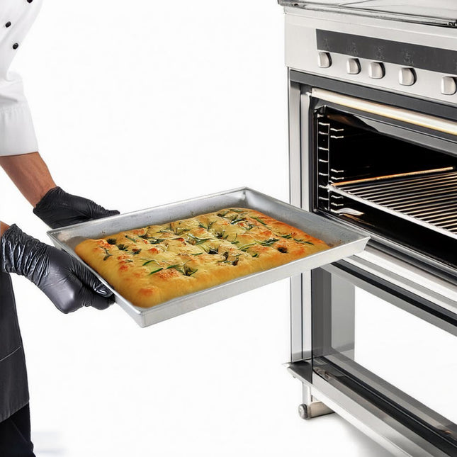Pentalux Teglia Per Pizza Con Angoli Svasati In Alluminio Ideale Per Pizze, Focacce, Panifici E Ristoranti