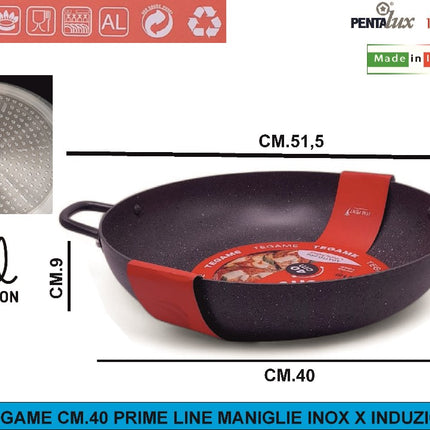 Tegame Cm.40 Prime Line Maniglie Inox X Induzione Pentalux