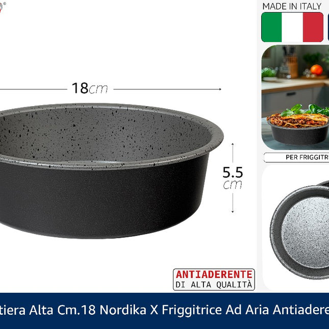 Tortiera Alta Cm.18 Nordika X Friggitrice Ad Aria Antiaderente Pentalux