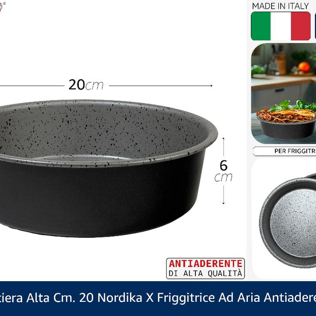 Tortiera Alta Cm.20 Nordika X Friggitrice Ad Aria Antiaderente Pentalux