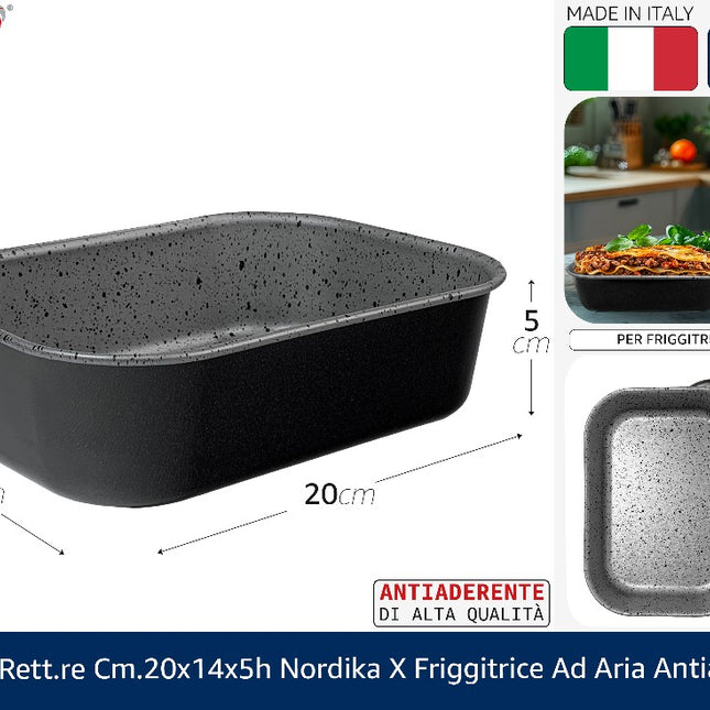 Tortiera Rett.Re Cm.20X14X5H Nordika X Friggitrice Ad Aria Antiaderente Pentalux