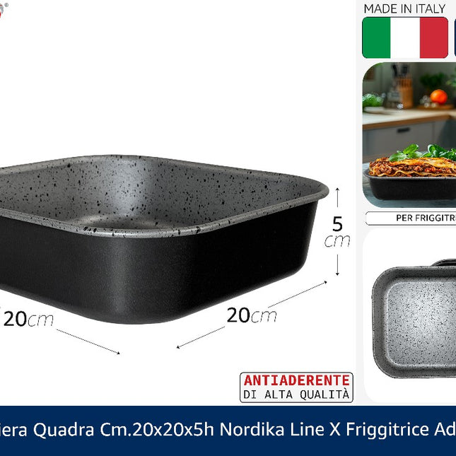 Tortiera Quadra Cm.20X20X5H Nordika Line X Friggitrice Ad Aria Pentalux