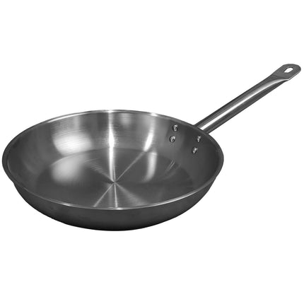 Padella in Acciaio Inox Professionale Bassa Doppio Manico Ø 20/24/28/32/36 cm