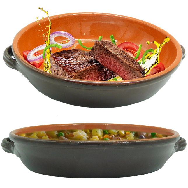 Benegiamo Padella In Terracotta A 2 Manici Per Fornello Gas Elettrico Zuppe Carne Stufati Benegiamo