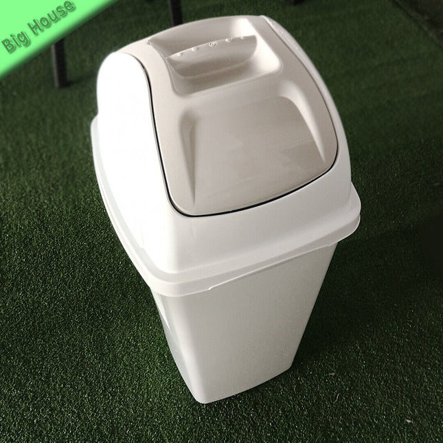 Bama Pattumiera Basculante Plastica Europa 65L Oliva Con Coperchio Bianco E Nero