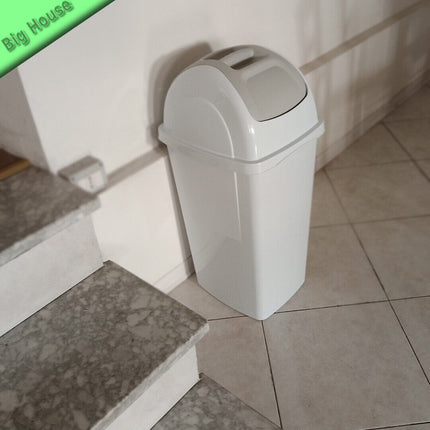 Bama Pattumiera Basculante Plastica Europa 65L Oliva Con Coperchio Bianco E Nero
