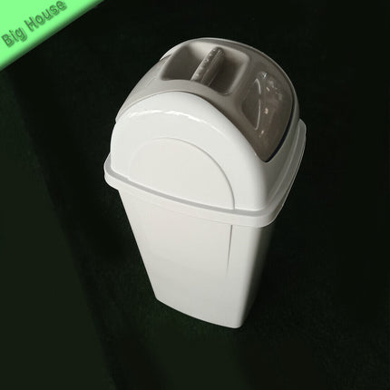 Bama Pattumiera Basculante Plastica Europa 65L Oliva Con Coperchio Bianco E Nero
