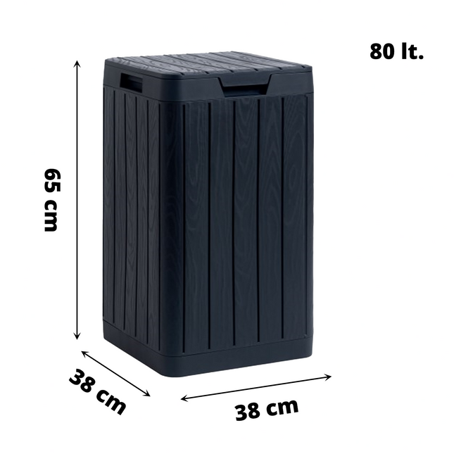 Plastmeccanica Pattumiera Grande Cestino Bidone Spazzatura 38×38×65H Raccolta Differenziata 80L