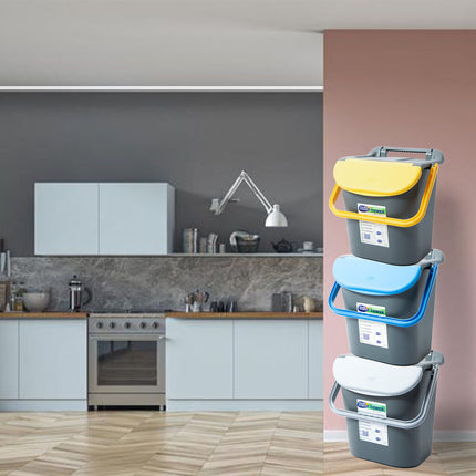 Belli & Forti Pattumiera Impilabile Bidone Rifiuti Manico Grande 30 Lt. Raccolta Differenziata