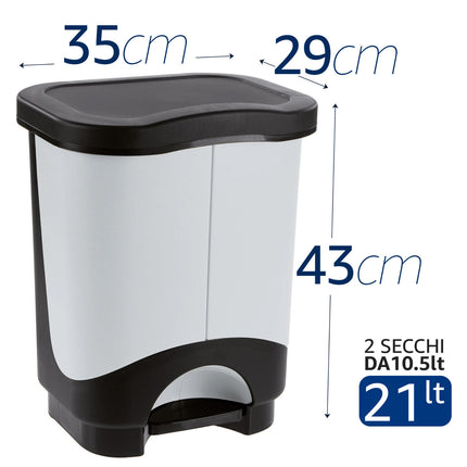 Pattumiera A Pedale Idea Per Casa Ufficio Camera 18L-21L Tontarelli