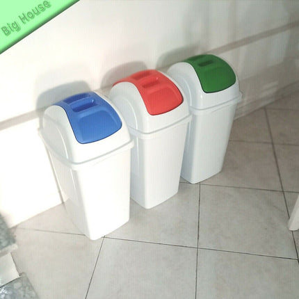 Pattumiera con Coperchio Basculante Europa 33L Bianca in Plastica Resistente