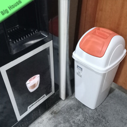 Pattumiera con Coperchio Basculante Europa 33L Bianca in Plastica Resistente
