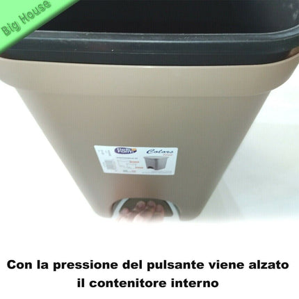 Belli & Forti Pattumiera Con Pedale Colors Line 6L Contenitore Cestino Piccolo 28,5X21,5X20 Cm
