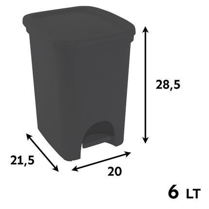 Belli & Forti Pattumiera Con Pedale Colors Line 6L Contenitore Cestino Piccolo 28,5X21,5X20 Cm