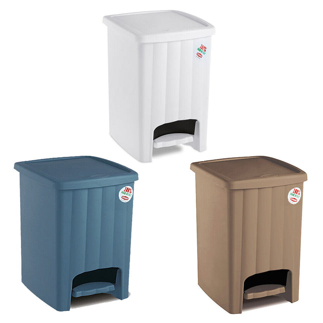 Pattumiera Con Pedale In Plastica Pedalina Quadra 4,5L Antiribaltamento Da Bagno
