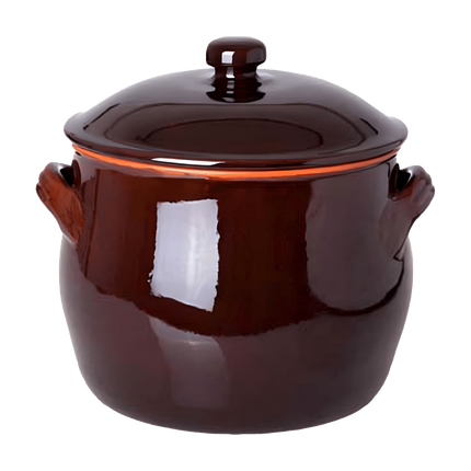 Pentola in Terracotta con Coperchio per Forno Fornelli Gas Ø 12 a 24 cm