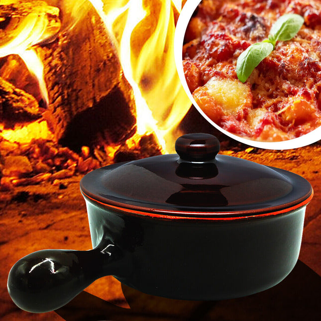 Benegiamo Pentolino Casseruola Con Manico Tegame Terracotta Per Fuoco Pasta Al Forno