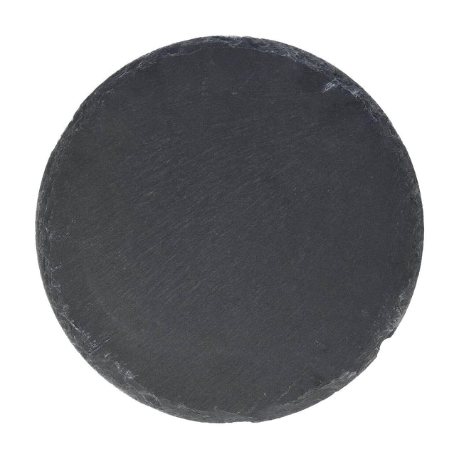 Ilsa Piano Tondo In Ardesia Nero Impermeabile Piatto Da Esposizione Horeca Elegante