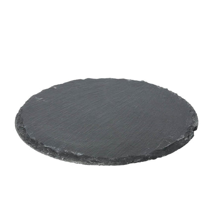 Ilsa Piano Tondo In Ardesia Nero Impermeabile Piatto Da Esposizione Horeca Elegante