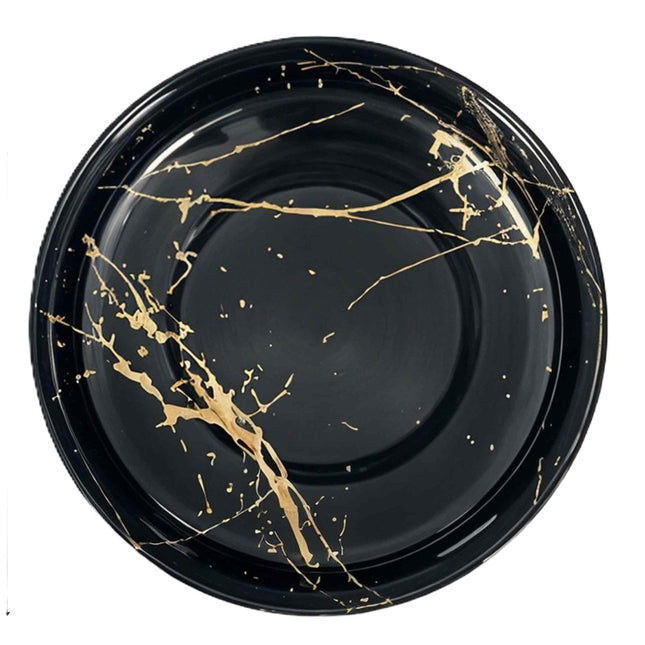 Piatto Fondo in Porcellana 20 cm Marble Black – Design Intenso per Primi Piatti di Carattere Arca