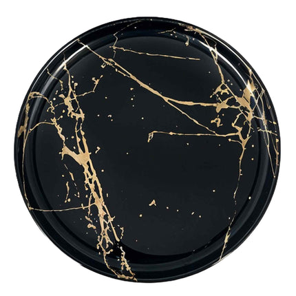 Piatto Frutta in Porcellana 20 cm Marble Black – Design Elegante per Dessert e Piccole Portate Arca