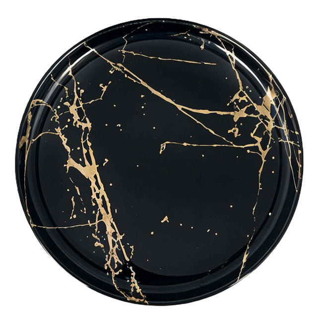 Piatto Frutta in Porcellana 20 cm Marble Black – Design Elegante per Dessert e Piccole Portate Arca