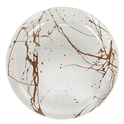 Piatto Frutta in Porcellana 20 cm Marble White – Stile Raffinato per Dessert e Antipasti Arca