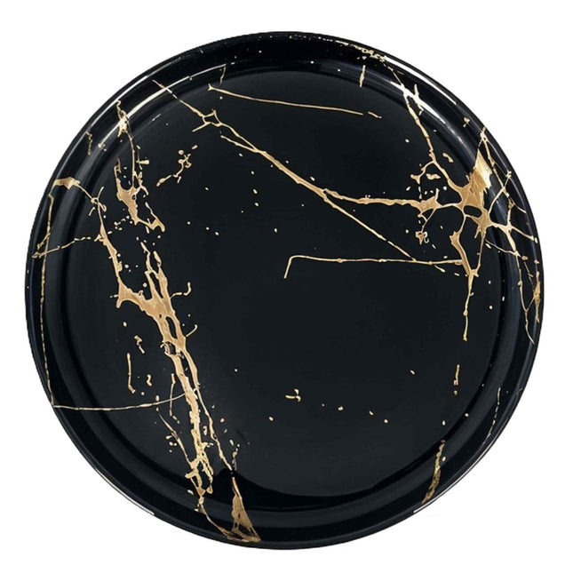 Arca Piatto Porcellana Piano 27 cm Marble Black – Eleganza Contemporanea per Ogni Tavola Arca