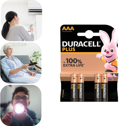 Duracell Pile Mini Stilo Aaa Plus Lr03 Mn2400 1,5V Alcaline +100% Extra Life Duracell