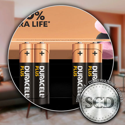 Duracell Pile Mini Stilo Aaa Plus Lr03 Mn2400 1,5V Alcaline +100% Extra Life Duracell