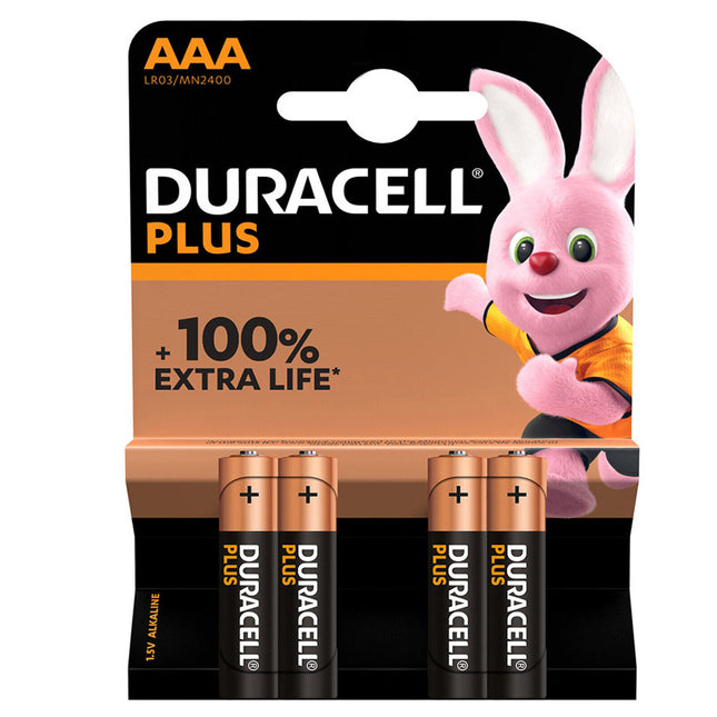 Duracell Pile Mini Stilo Aaa Plus Lr03 Mn2400 1,5V Alcaline +100% Extra Life