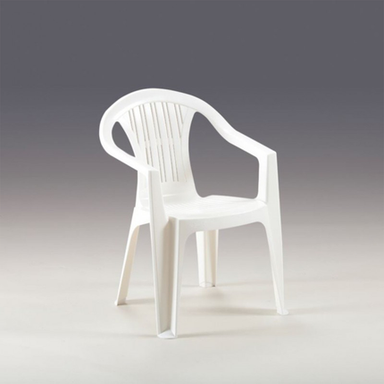 Poltrona Sedia di Plastica Grande da Giardino Esterni 56×54×79h cm Impilabile